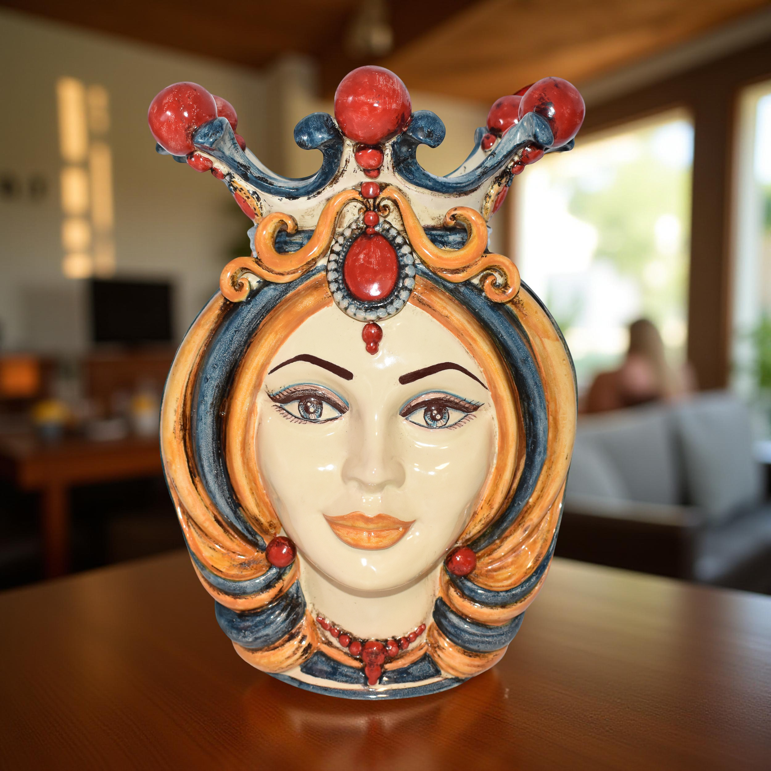 Testa h 38 in decoro sicily femmina - Ceramiche Di Caltagirone Sofia