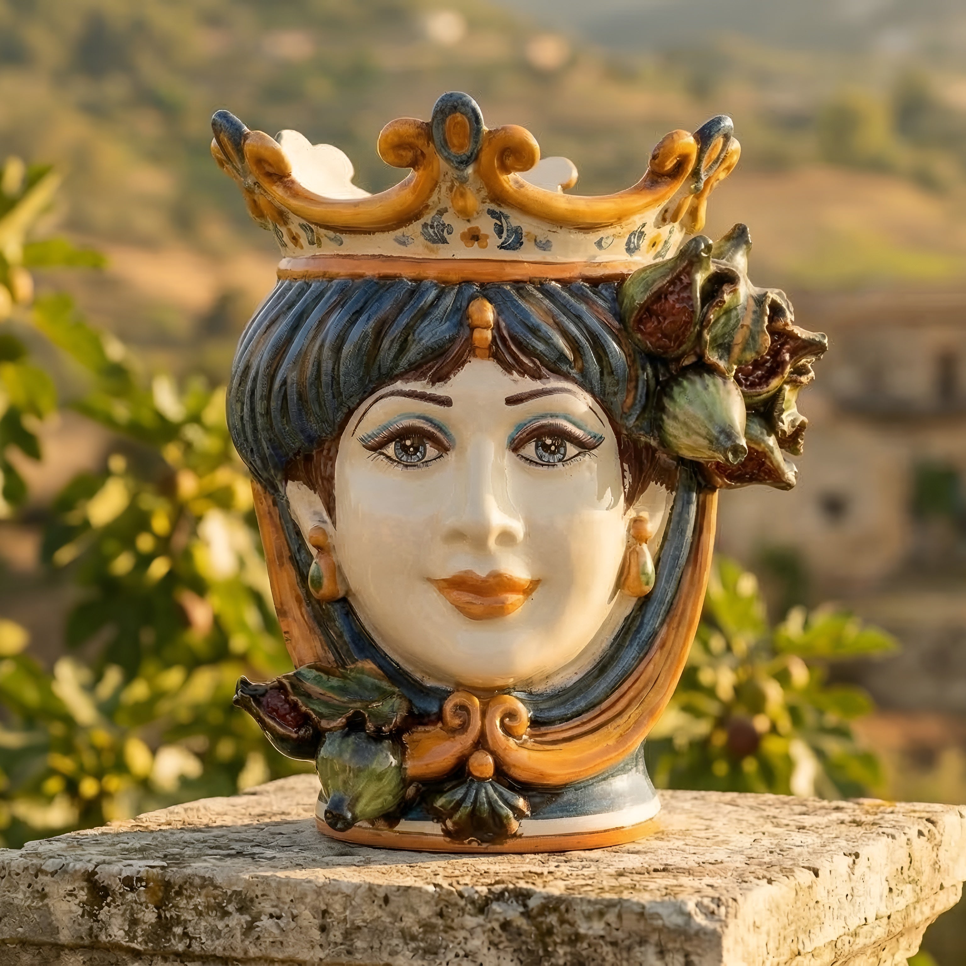 Testa h 25 fichi blu e arancio femmina