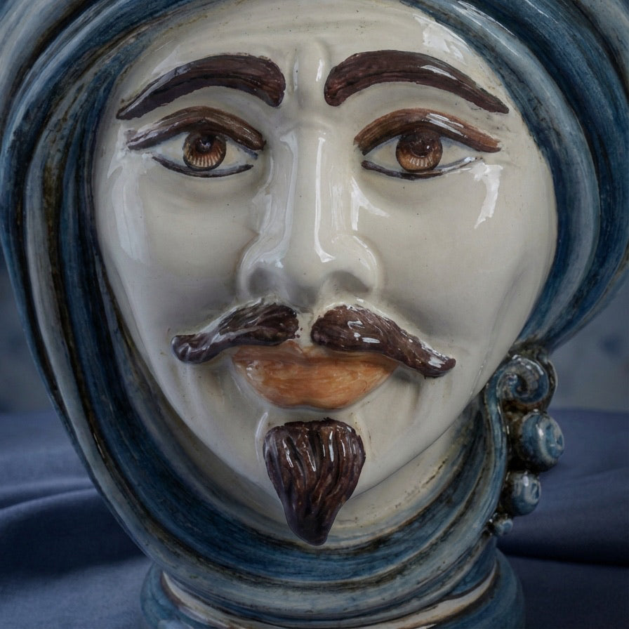 Testa h 30 in mono blu maschio bianco