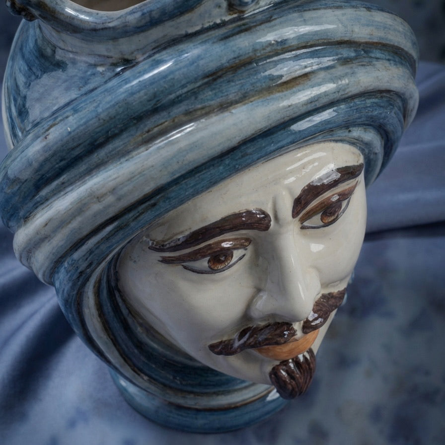 Testa h 30 in mono blu maschio bianco