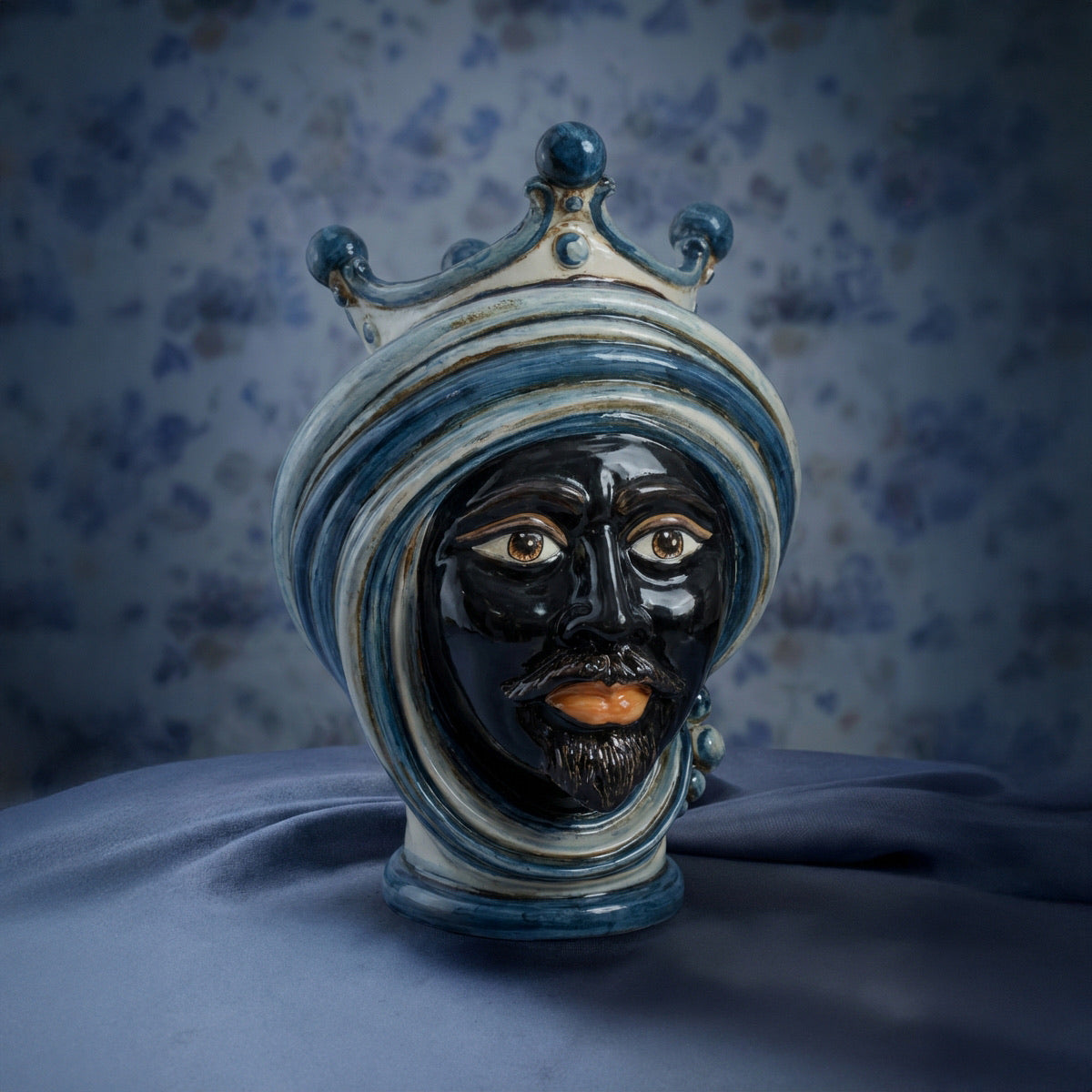 Testa h 30 in mono blu maschio moro