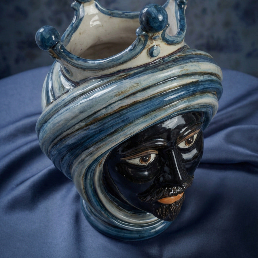 Testa h 30 in mono blu maschio moro