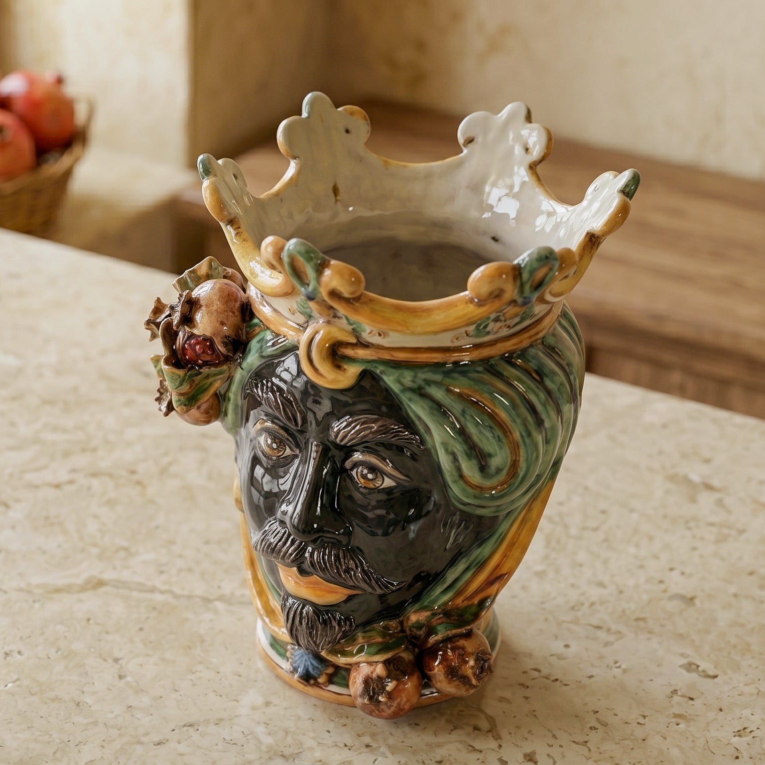 Testa h 25 limoni verde/arancio maschio moro