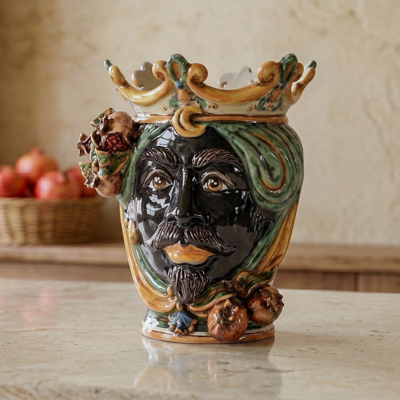 Testa h 25 limoni verde/arancio maschio moro