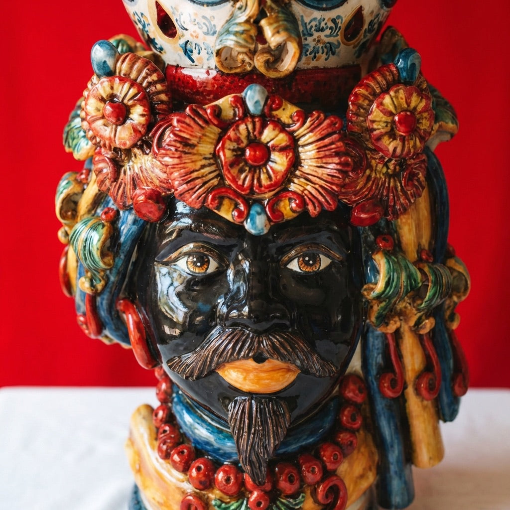 Testa h 50 c/turbante decoro sicily maschio moro