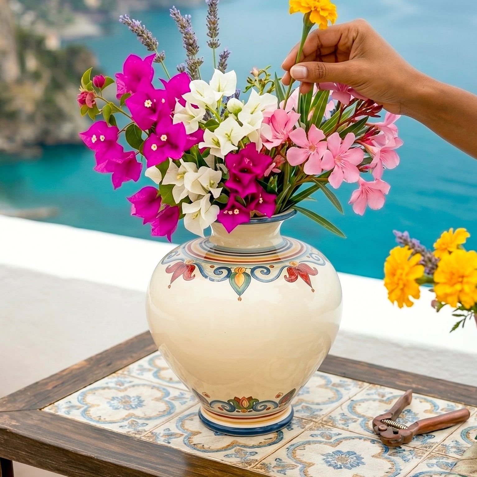 Vaso Palla h 35  in Ceramica di Caltagirone — Decoro Sicily
