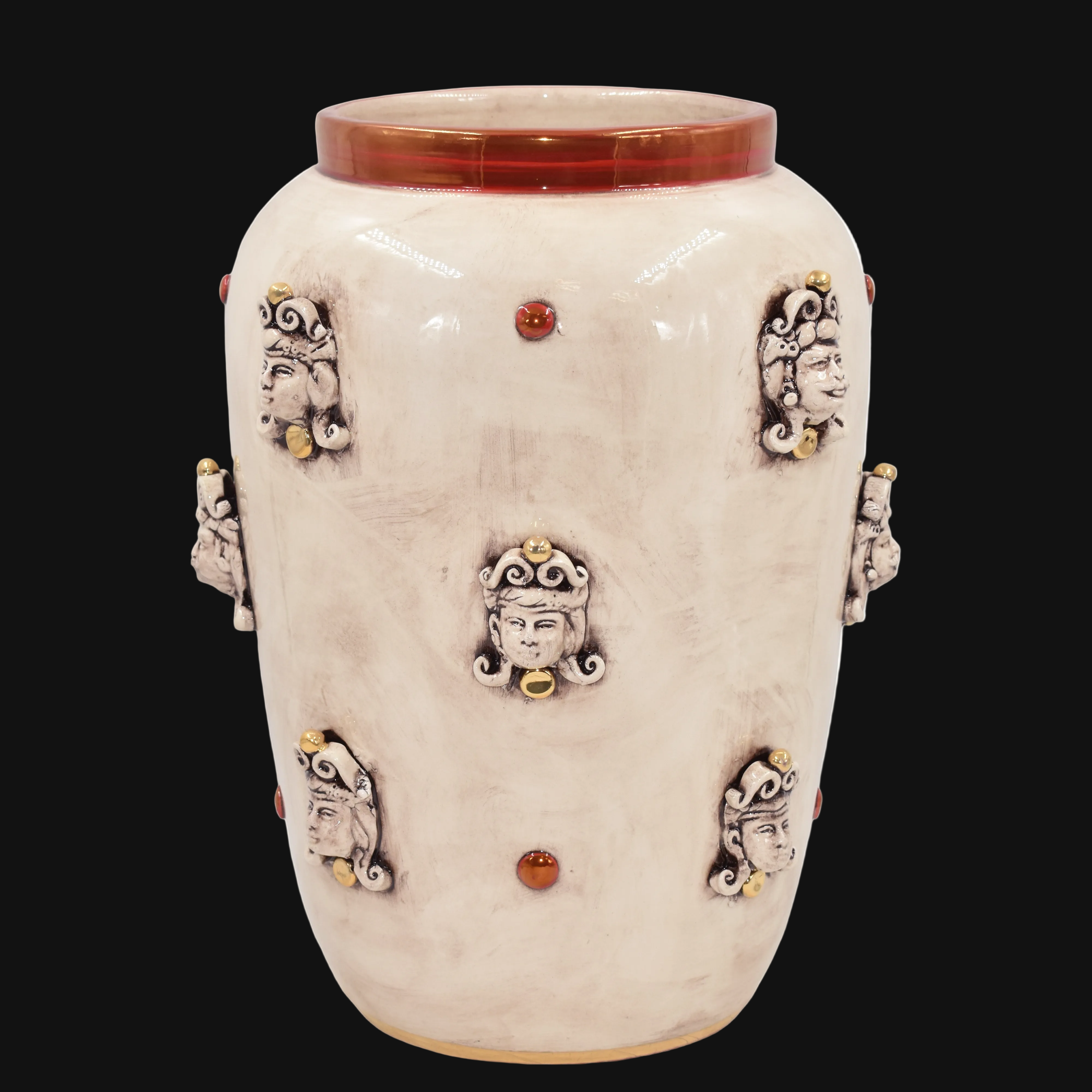 Vaso Testa di Moro h 40 cm, Madreperla Antichizzato