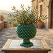 Vaso mezza pigna verde smeraldo in ceramica di Caltagirone