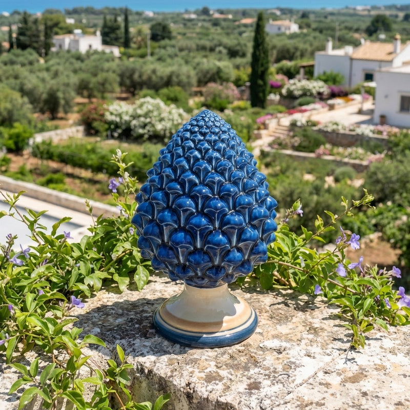 Pigna semilavorata altezza 15/35 Blu e Arancio