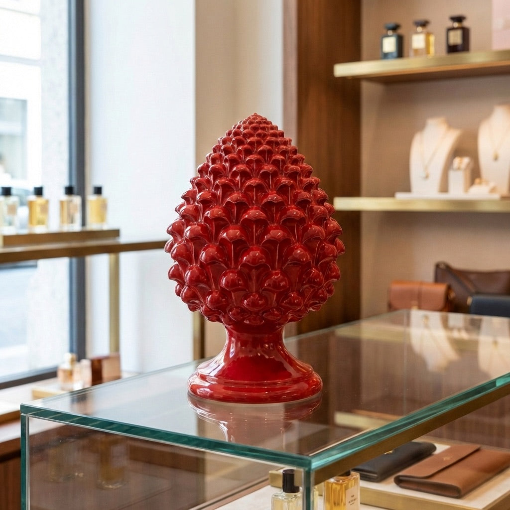 Pigna semilavorata altezza 15/35 Rosso Fuoco