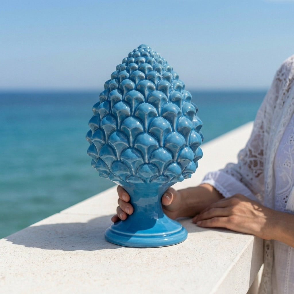 Pigna semilavorata altezza 15/35 Turchese