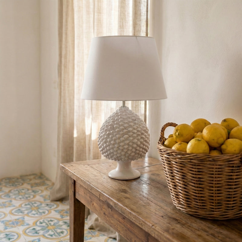 Lume Pigna in Ceramica di Caltagirone — White Line