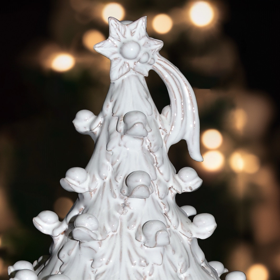 Albero di natale in ceramica white line