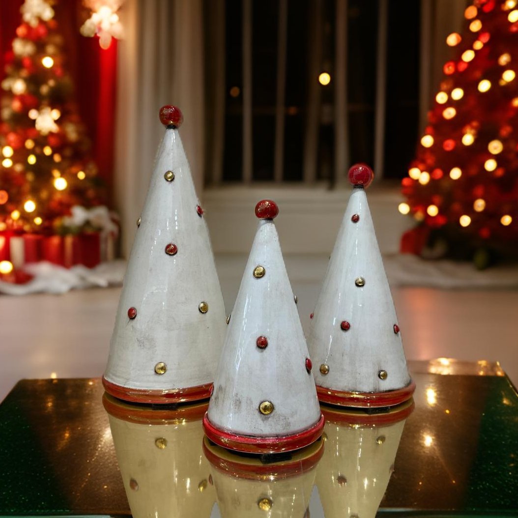 Albero di natale Cono linea moderna in ceramica di Caltagirone