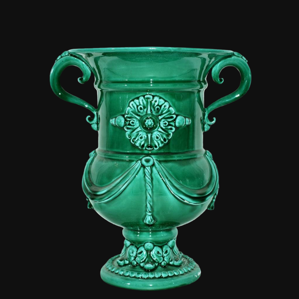 Vaso monumentale h 31 verde smeraldo