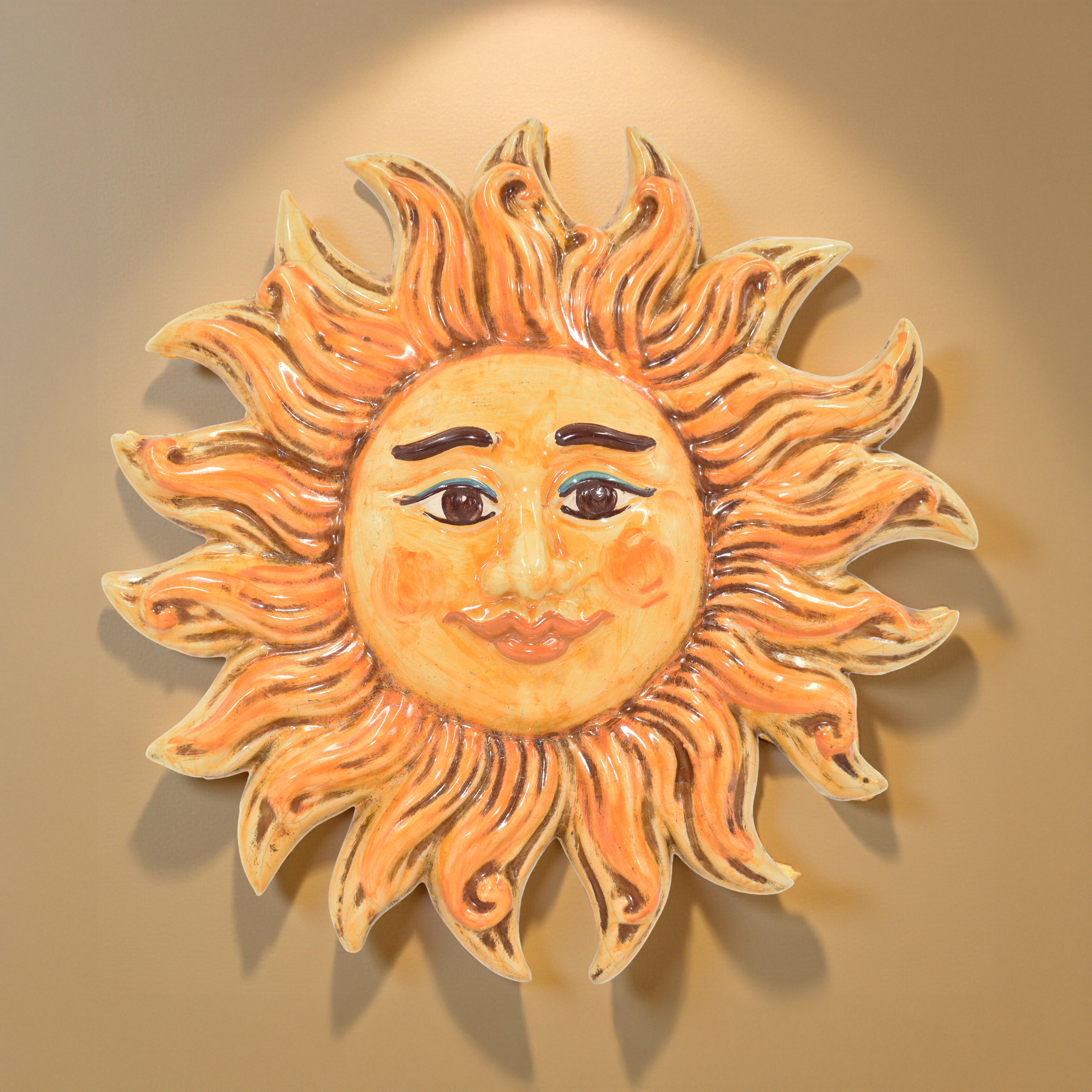 Sole in Ceramica di Caltagirone - Raggi in Diametro 18 cm e 27 cm