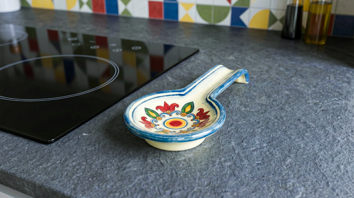 Poggiamestolo in Ceramica di Caltagirone 26×11 cm - Decoro Sicily | Bomboniera