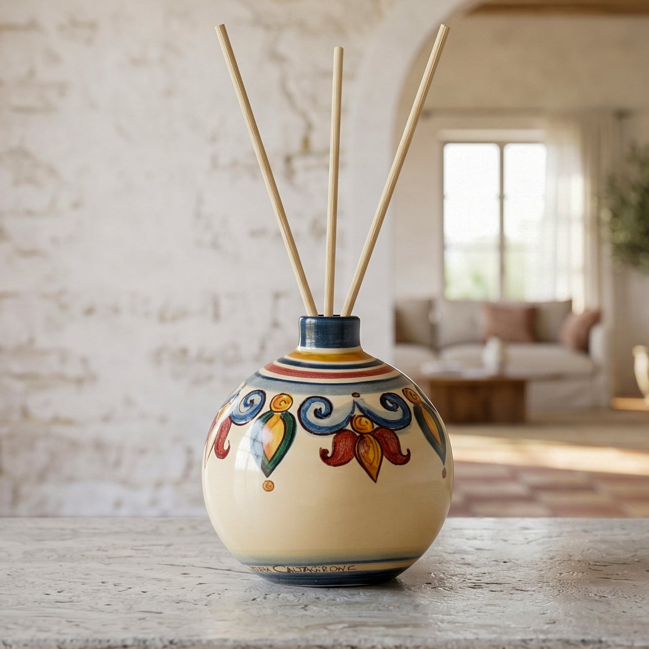 Profumatore Pallina, Decoro Sicily. Ceramica siciliana di Caltagirone, Sofia