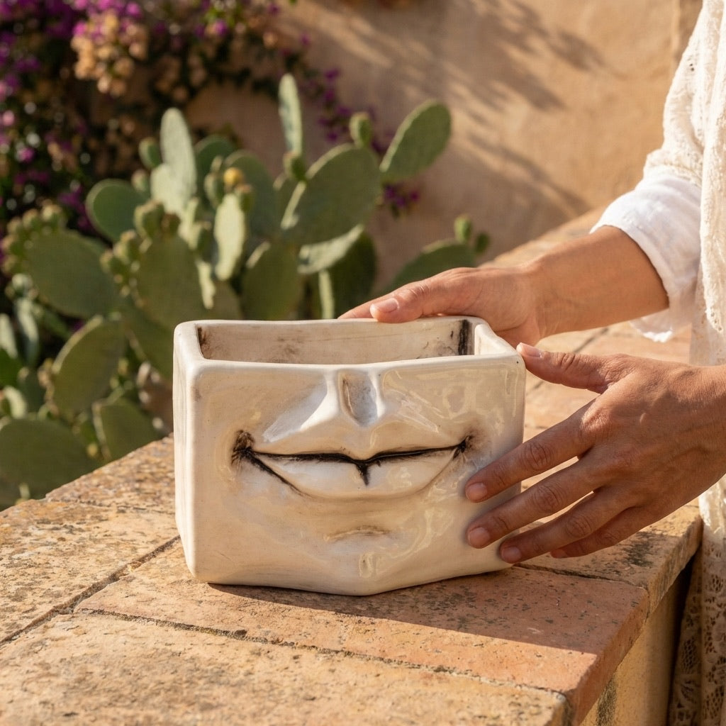 Scatola con espressione madreperla antichizzato - Ceramica artistica di Caltagirone