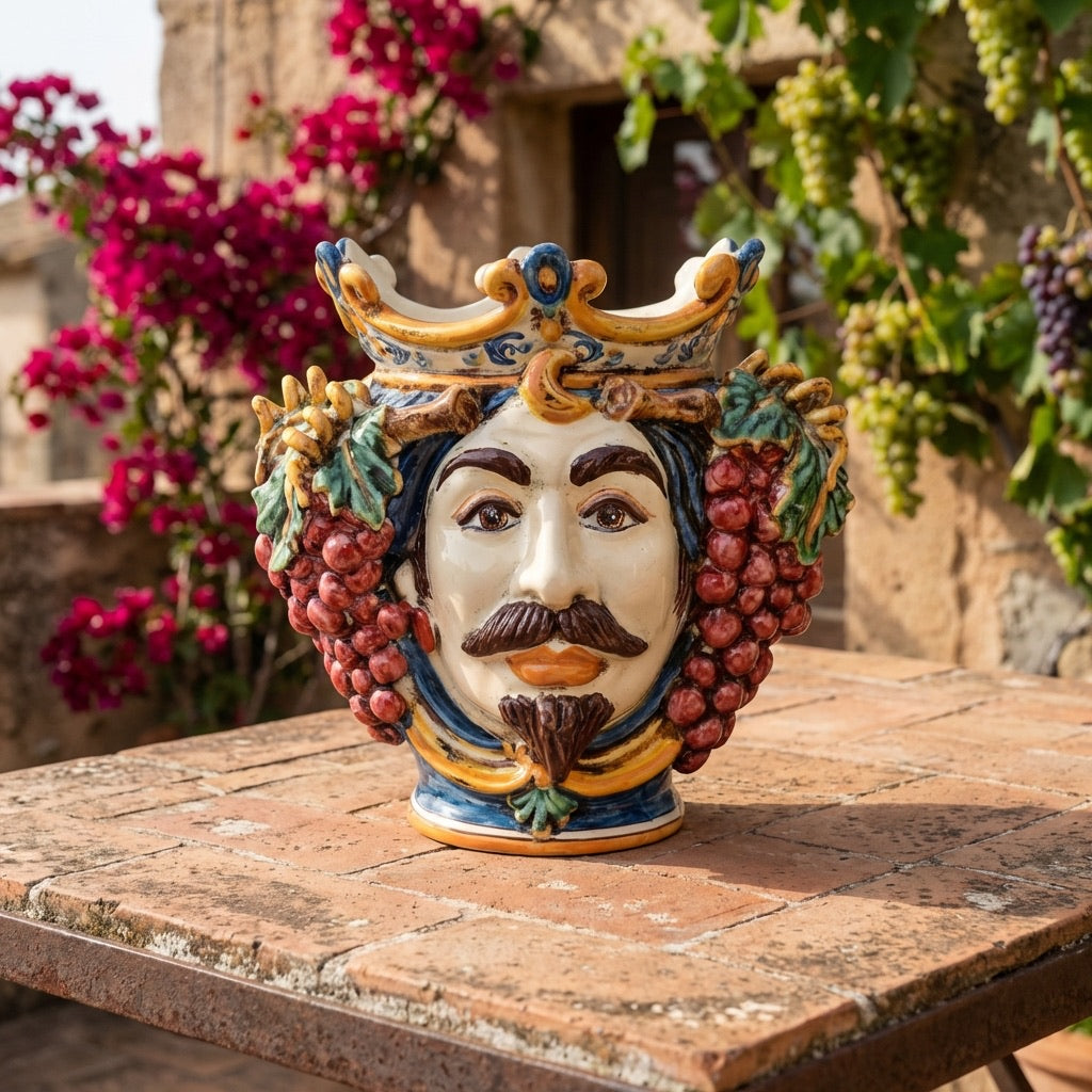 Testa h 25 uva blu e arancio maschio bianco