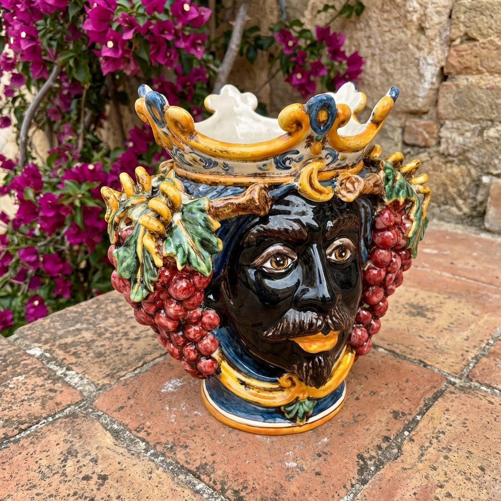 Testa h 25 uva blu e arancio maschio moro