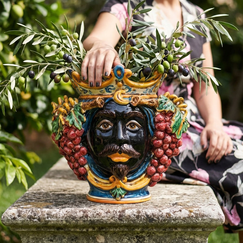 Testa h 25 uva blu e arancio maschio moro