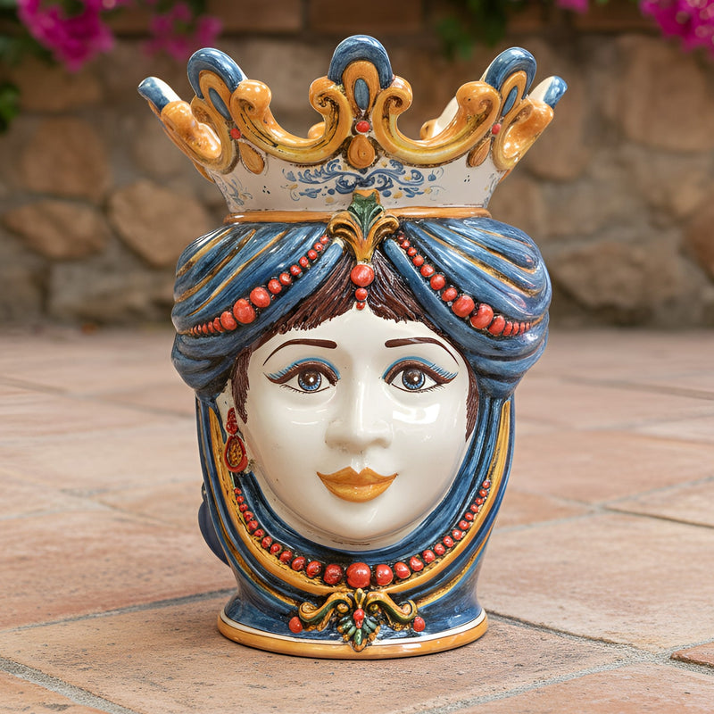 Testa h 40 c/perline decoro sicily femmina