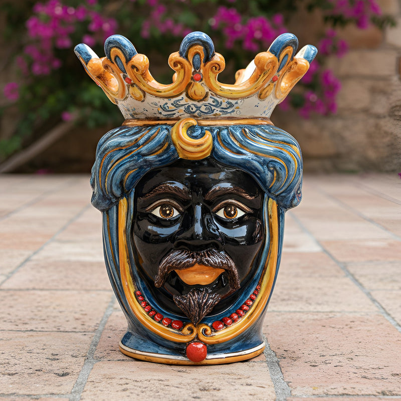 Testa h 40 c/perline decoro sicily maschio moro