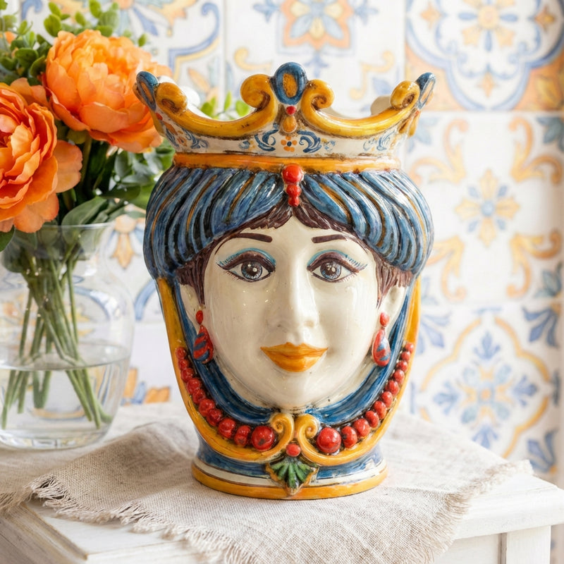 Testa h 25 c/perline decoro sicily femmina