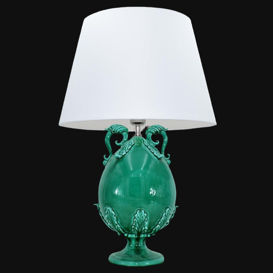 Lume uovo ornamentale h 47 Verde Smeraldo