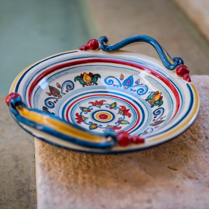 Centrotavola Ø 30/40 Decoro Sicily in ceramica artistica di Caltagirone