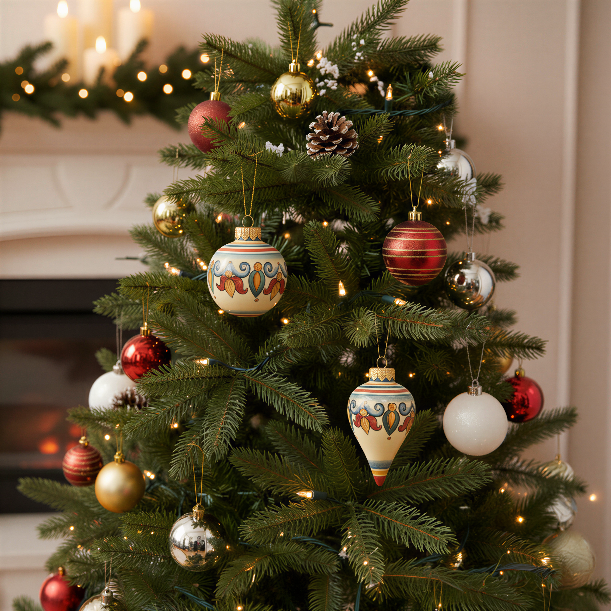 Pallina natalizia Ø 8 decoro sicily - Natale a Caltagirone