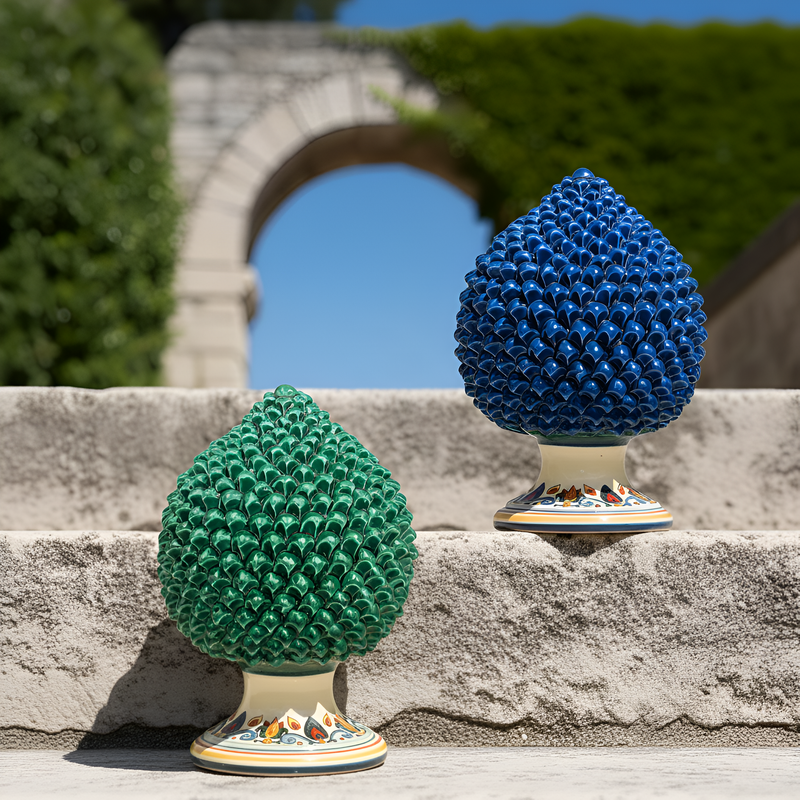 Pigna Artigianale Siciliana in Ceramica con Decoro Sicily - Fatto a Mano