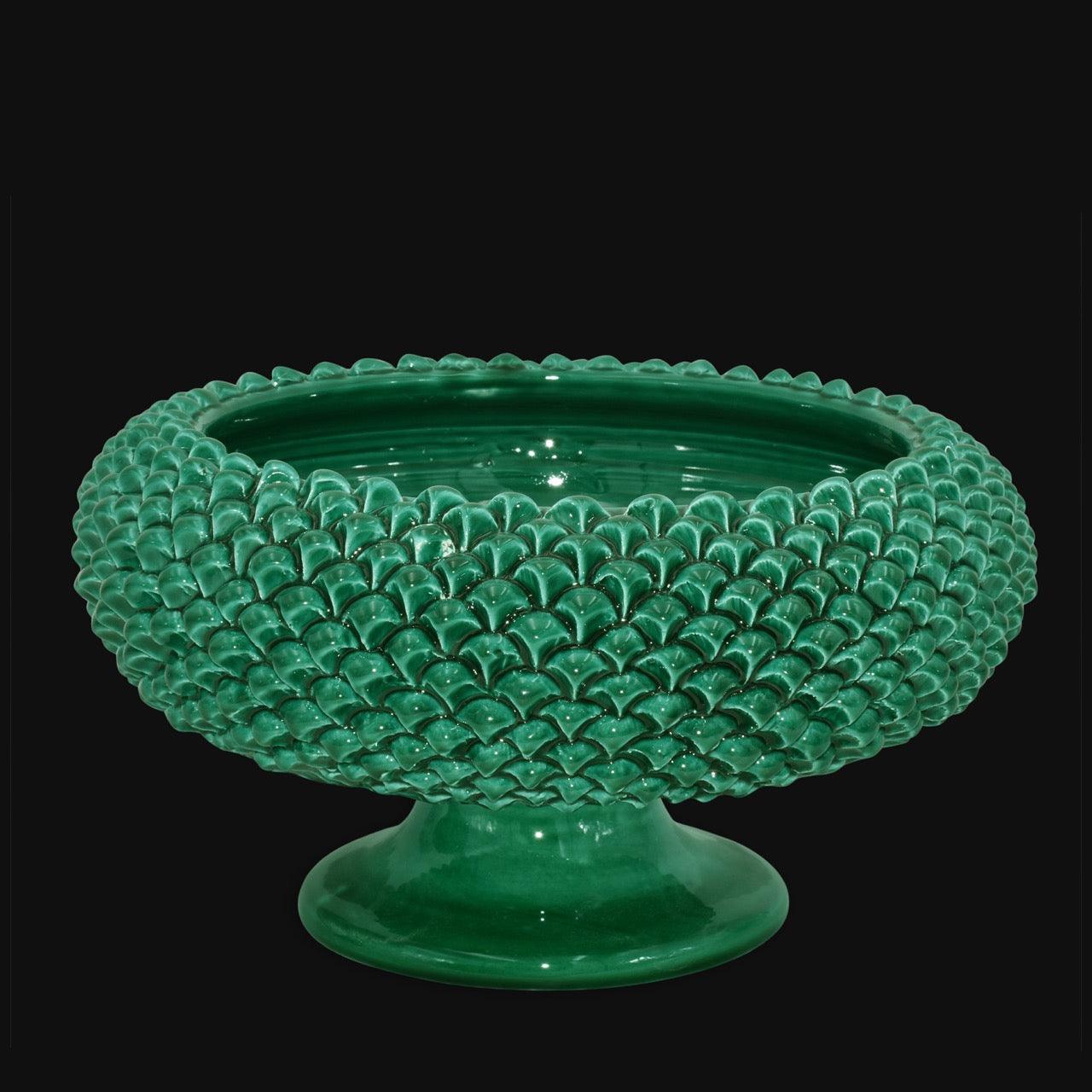 Alzata a Pigna diam. 25/33 cm Verde Smeraldo in ceramica di Caltagirone - Ceramiche di Caltagirone Sofia
