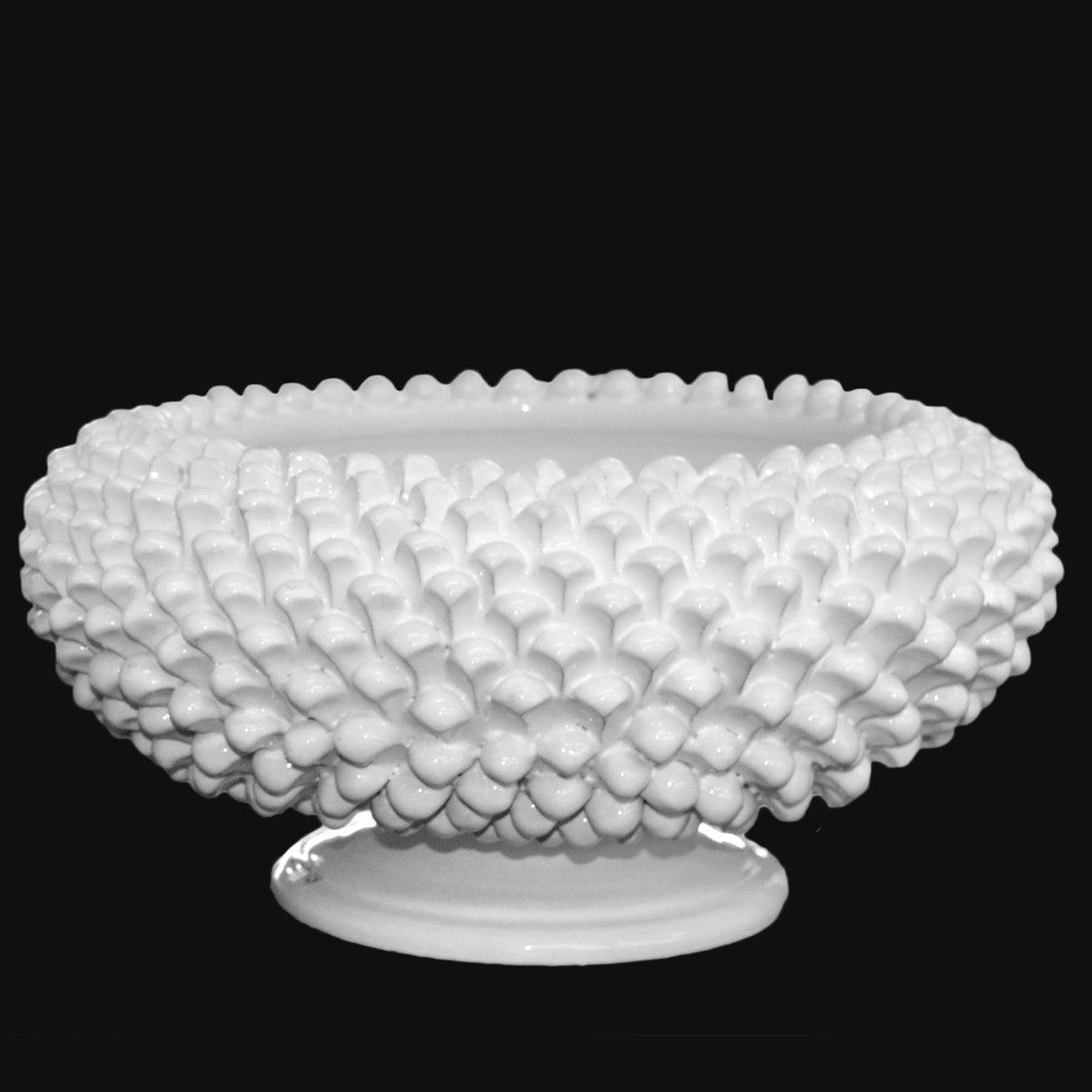Alzata a Pigna diam. 25/33 cm White Line in ceramica di Caltagirone - Ceramiche di Caltagirone Sofia