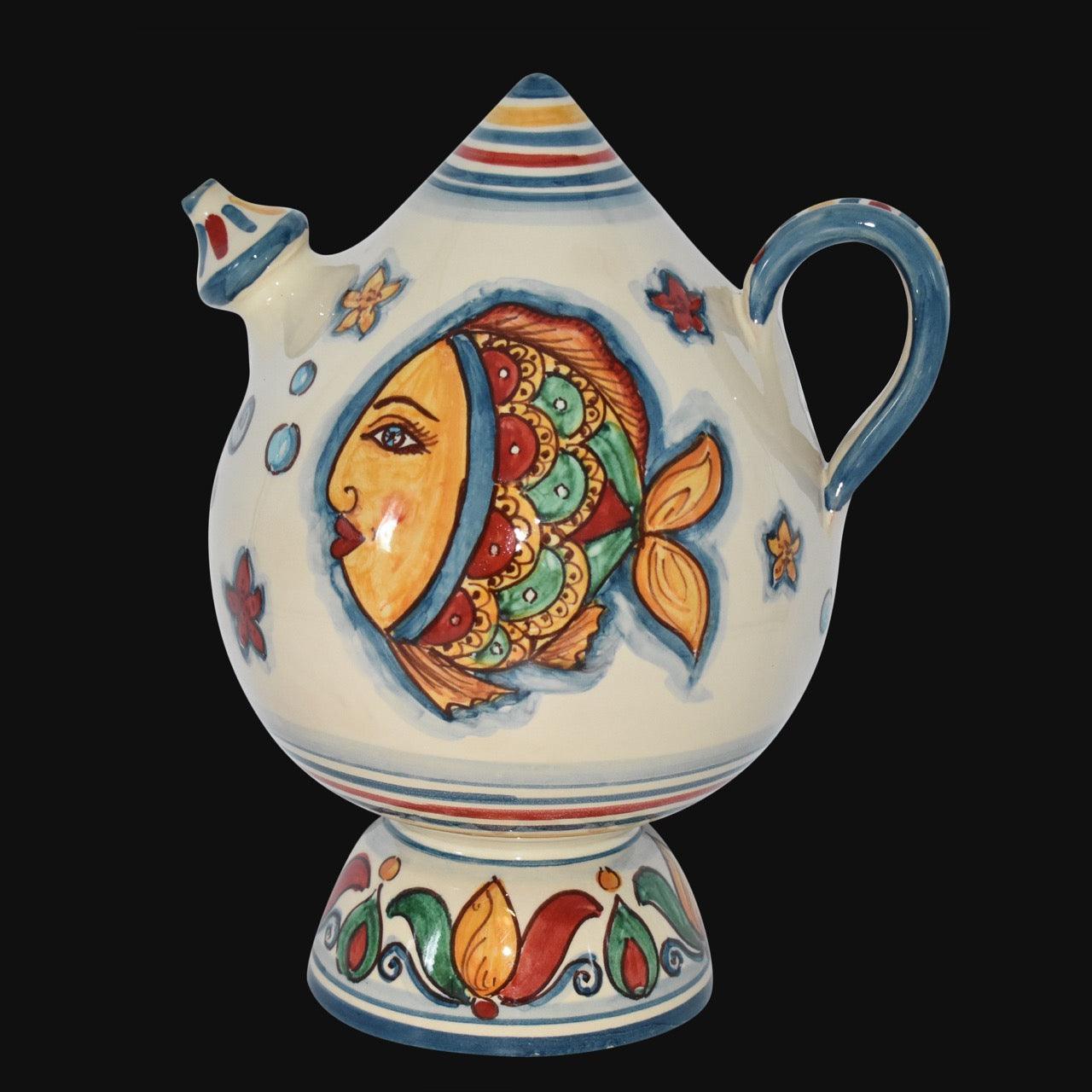 Bummulu Malandrinu h 25 Decoro Pesci in ceramica di Caltagirone - Ceramiche di Caltagirone Sofia