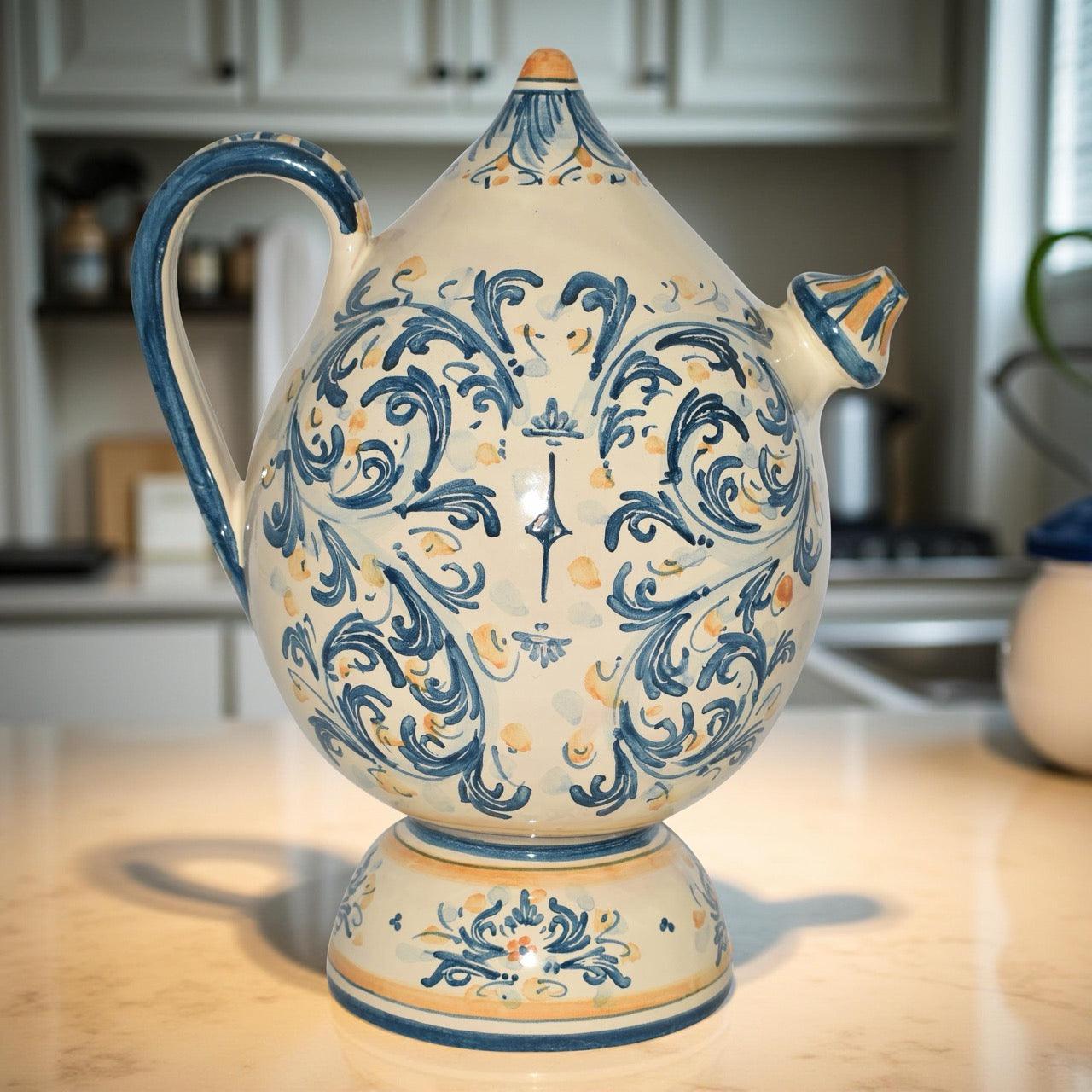 Bummulu Malandrinu H 25 in Blu e Arancio - Ceramiche di Caltagirone - Ceramiche di Caltagirone Sofia