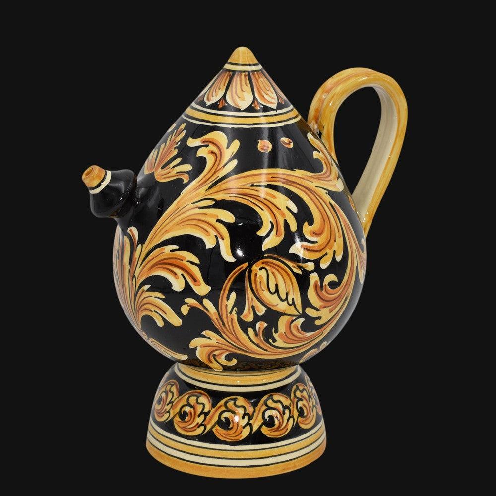Bummulu Malandrinu h 25 Ornato Fondo Nero in ceramica di Caltagirone - Ceramiche di Caltagirone Sofia