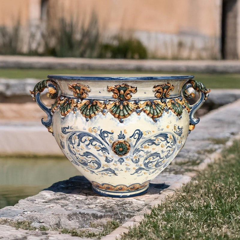 Cachepot c/manici plastico sofia tricolore