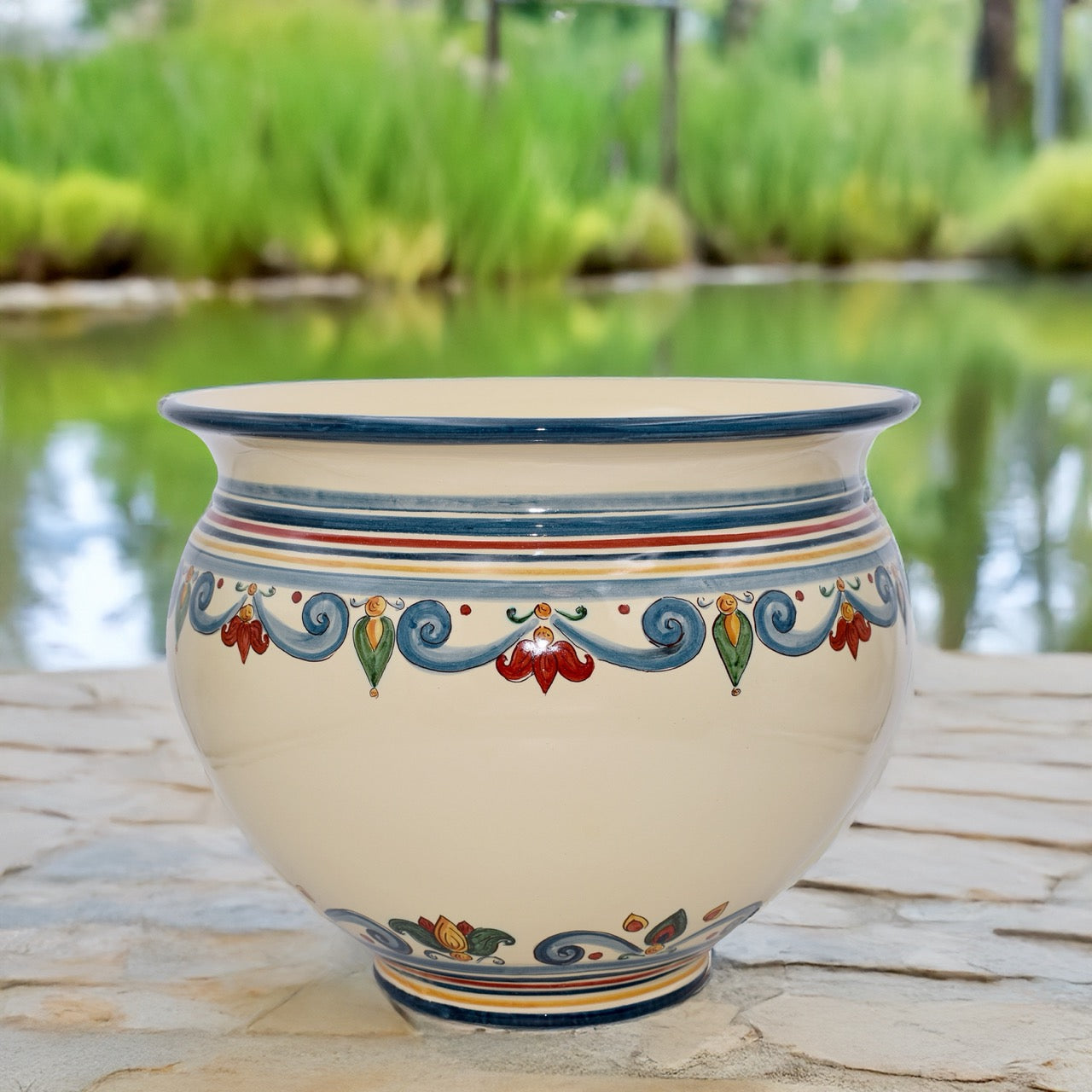 Cachepot decoro Sicily in ceramica siciliana di Caltagirone - Ceramiche di Caltagirone Sofia