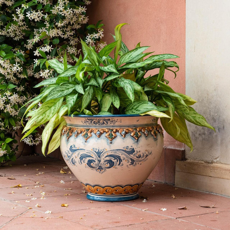 Cachepot plastico Sofia Tricolore in Ceramica di Caltagirone