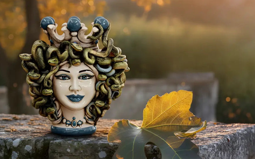 Testa di Moro con medusa - caltagirone ceramiche