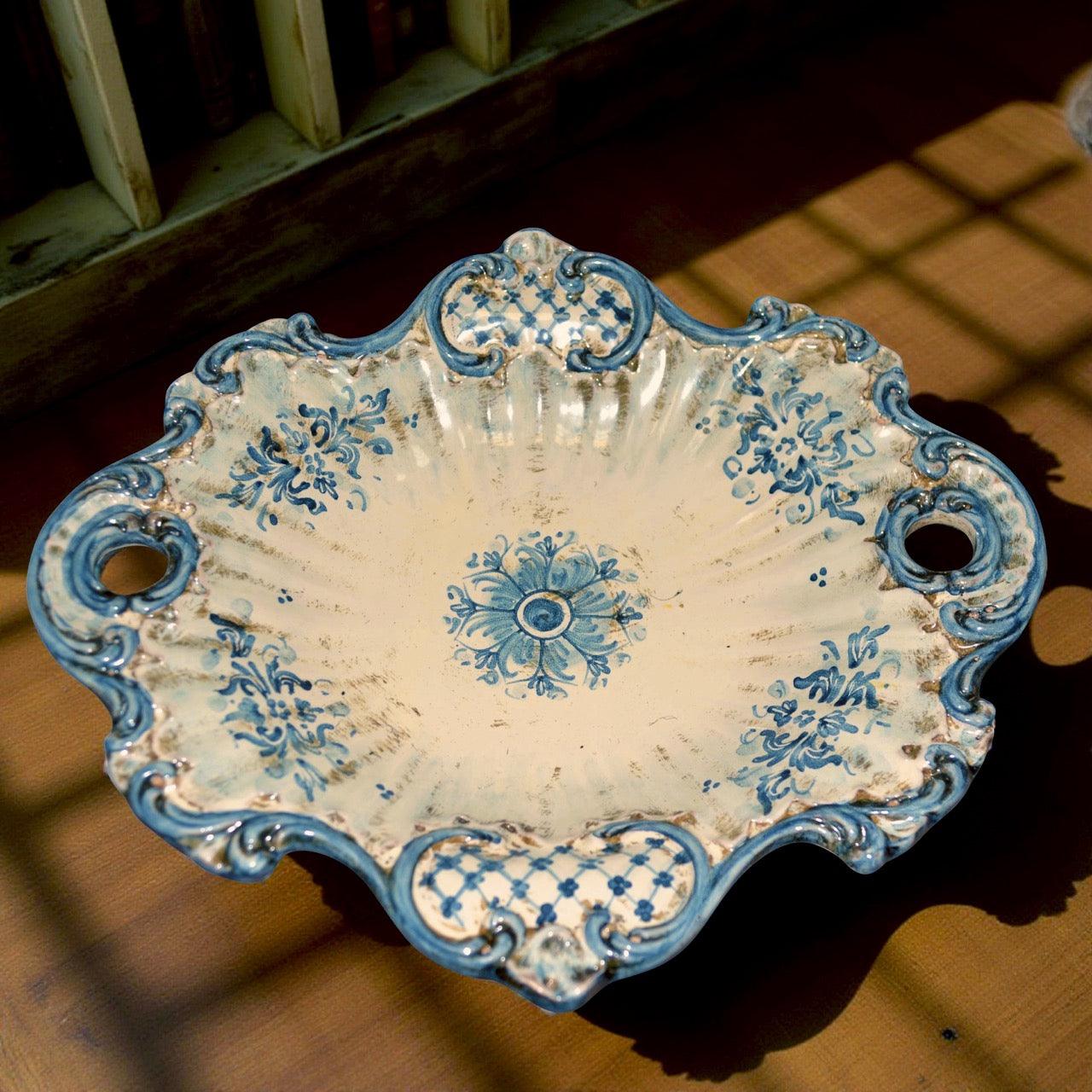 Centrotavola Barocco 38x33 Mono Blu - Ceramiche di Caltagirone - Ceramiche di Caltagirone Sofia