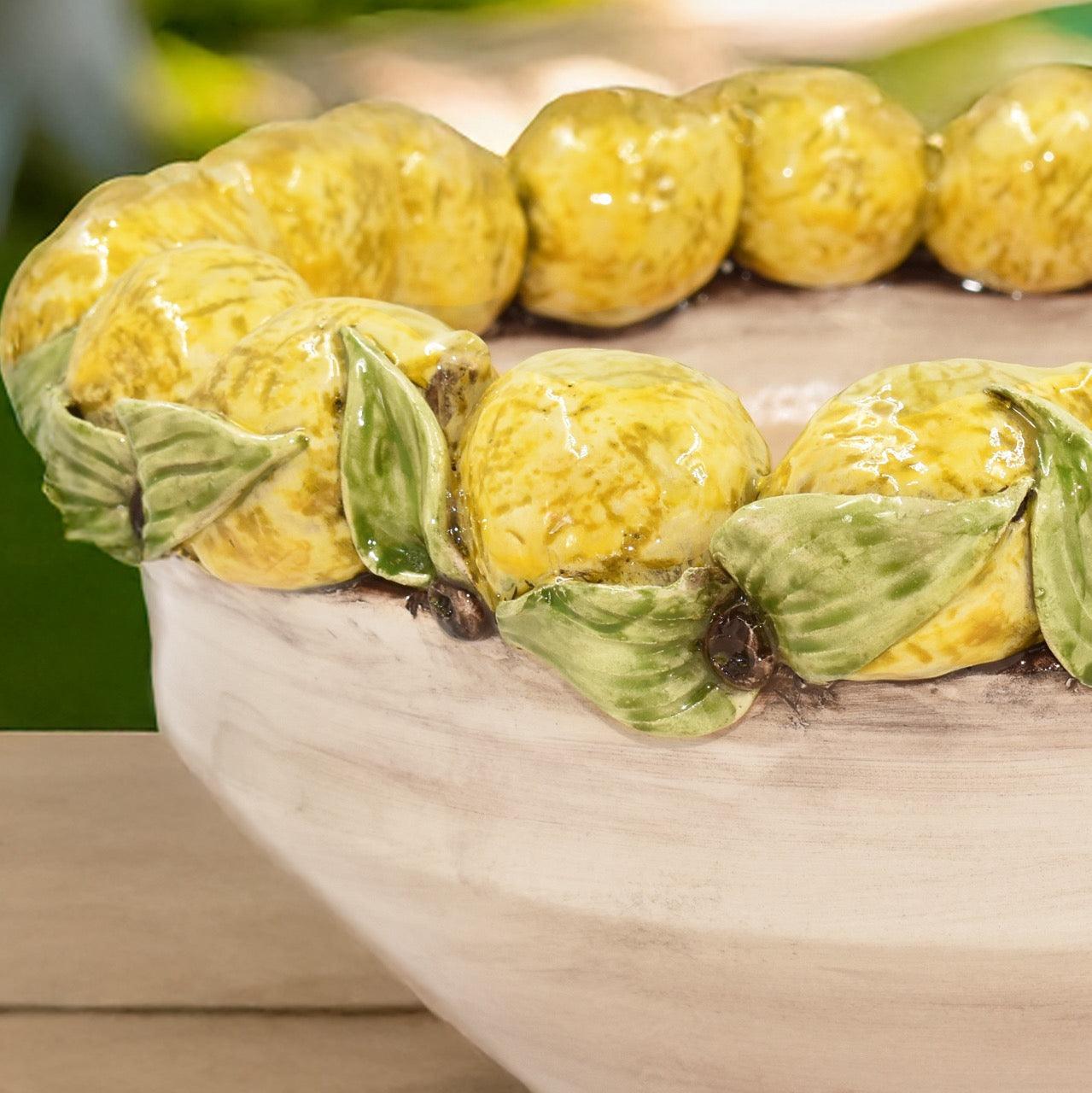 Centrotavola con Limoni Siciliani Ø 38 madreperla colorato - Ceramiche di Caltagirone Sofia