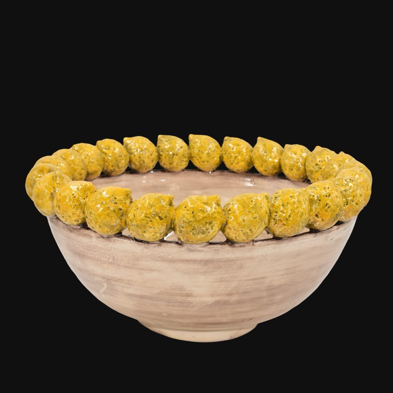 Centrotavola con Limoni Siciliani Ø 40 senza foglie madreperla colorato - Ceramiche di Caltagirone Sofia