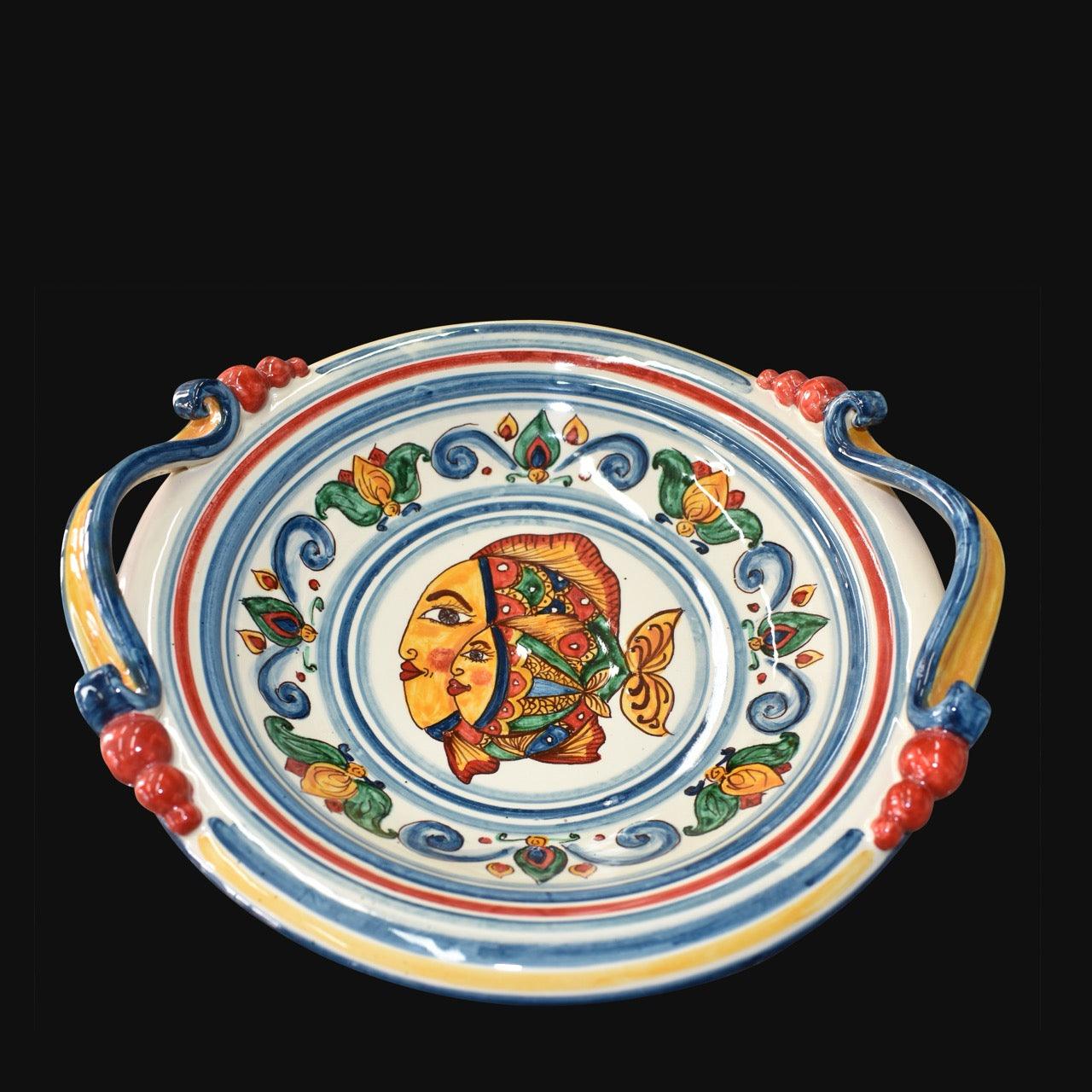 Centrotavola in Ceramica di Caltagirone Ø 30/40 con Decoro Pesci - Ceramiche di Caltagirone Sofia