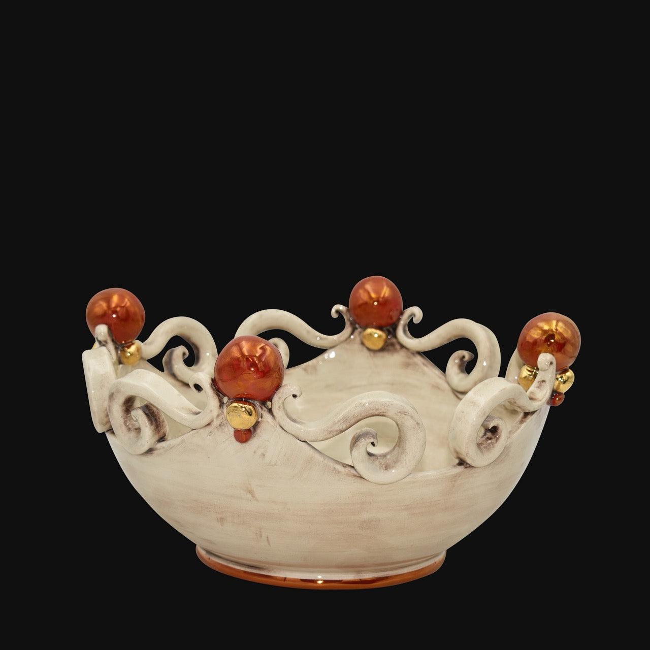Centrotavola pallina Madreperla Oro e Lustri Ø 25 cm / Ø 30 cm - Ceramiche di Caltagirone Sofia