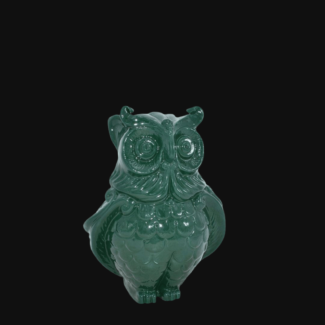 Gufo h 15 verde antico - Animali in ceramica - Ceramiche di Caltagirone Sofia
