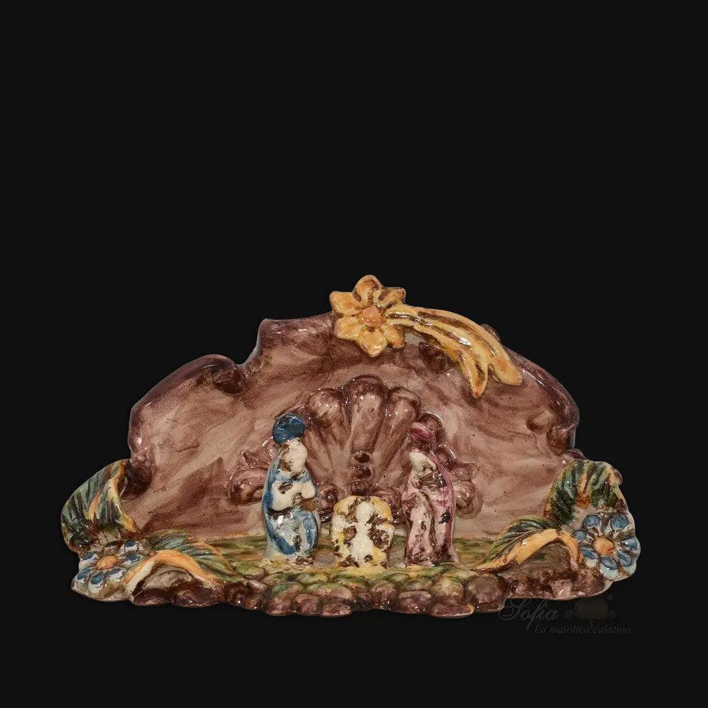 Natività media 14x10 tricolore - Presepe di Caltagirone - Ceramiche di Caltagirone Sofia