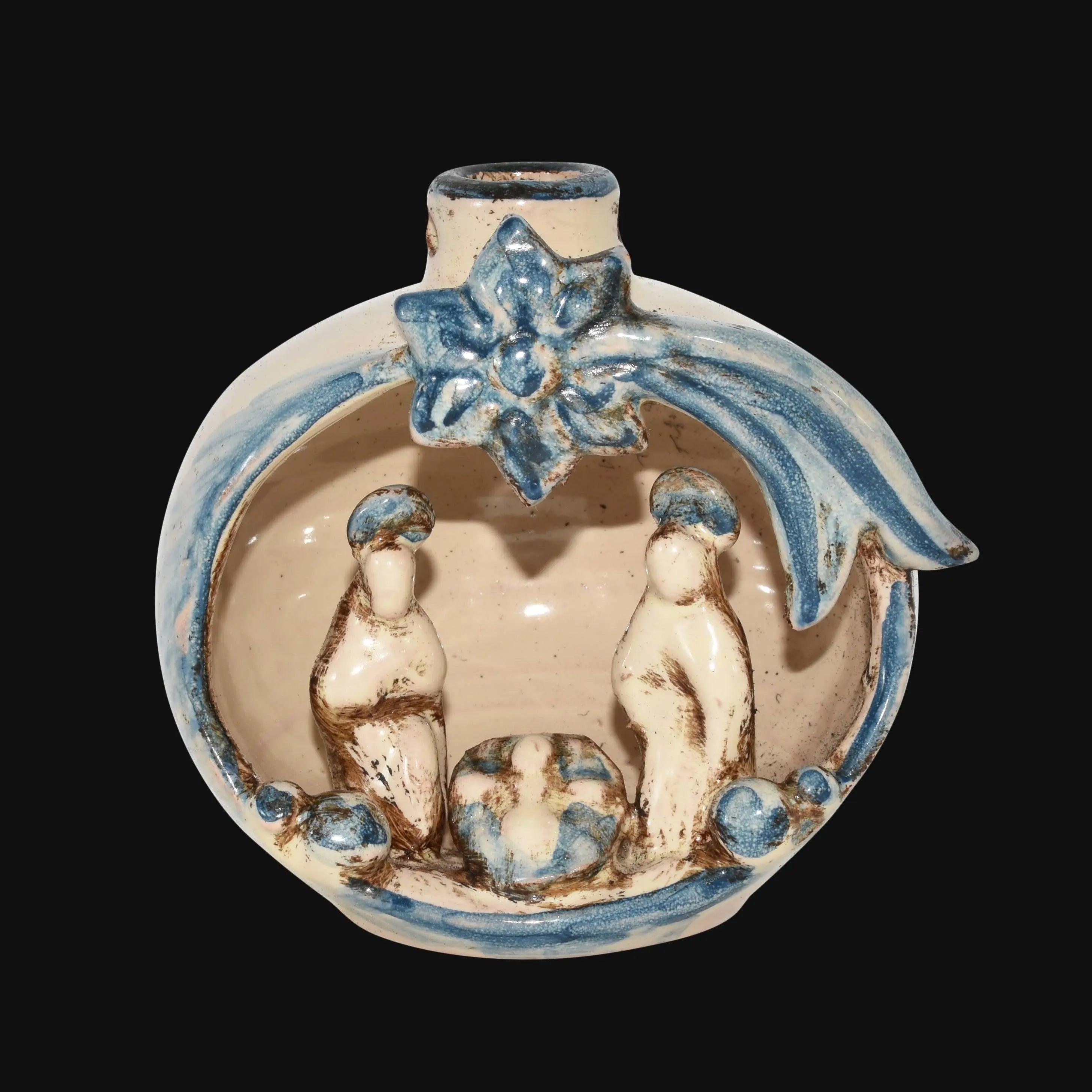 Natività mini pallina h 10 mono blu - Presepi di Caltagirone - Ceramiche di Caltagirone Sofia